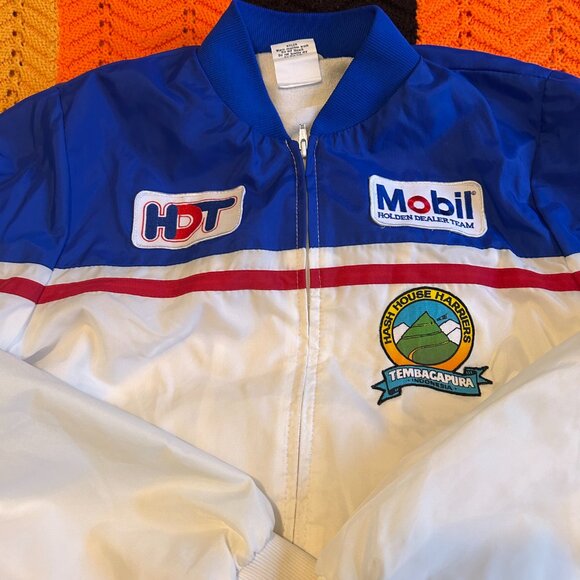 1980s Color blocked Mobil Racing jacket with Terry cloth lining - from HDT appar - Picture 12 of 13